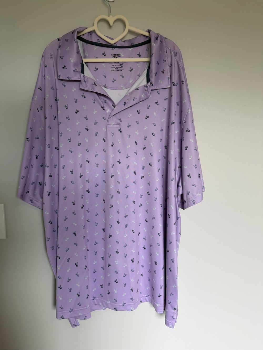 Reebok Lavender Polo with Cocktail Print